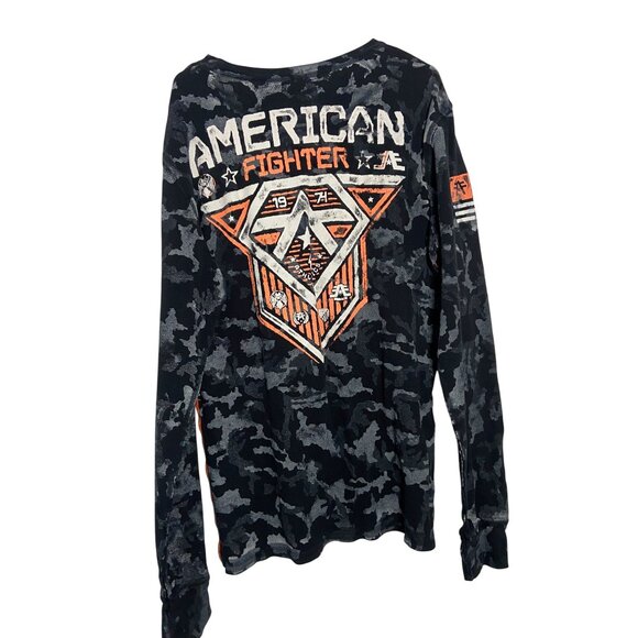 American Fighter Men's 1974 Premium Athletics Long Sleeve Shirt Camo print sz XL - Picture 2 of 16